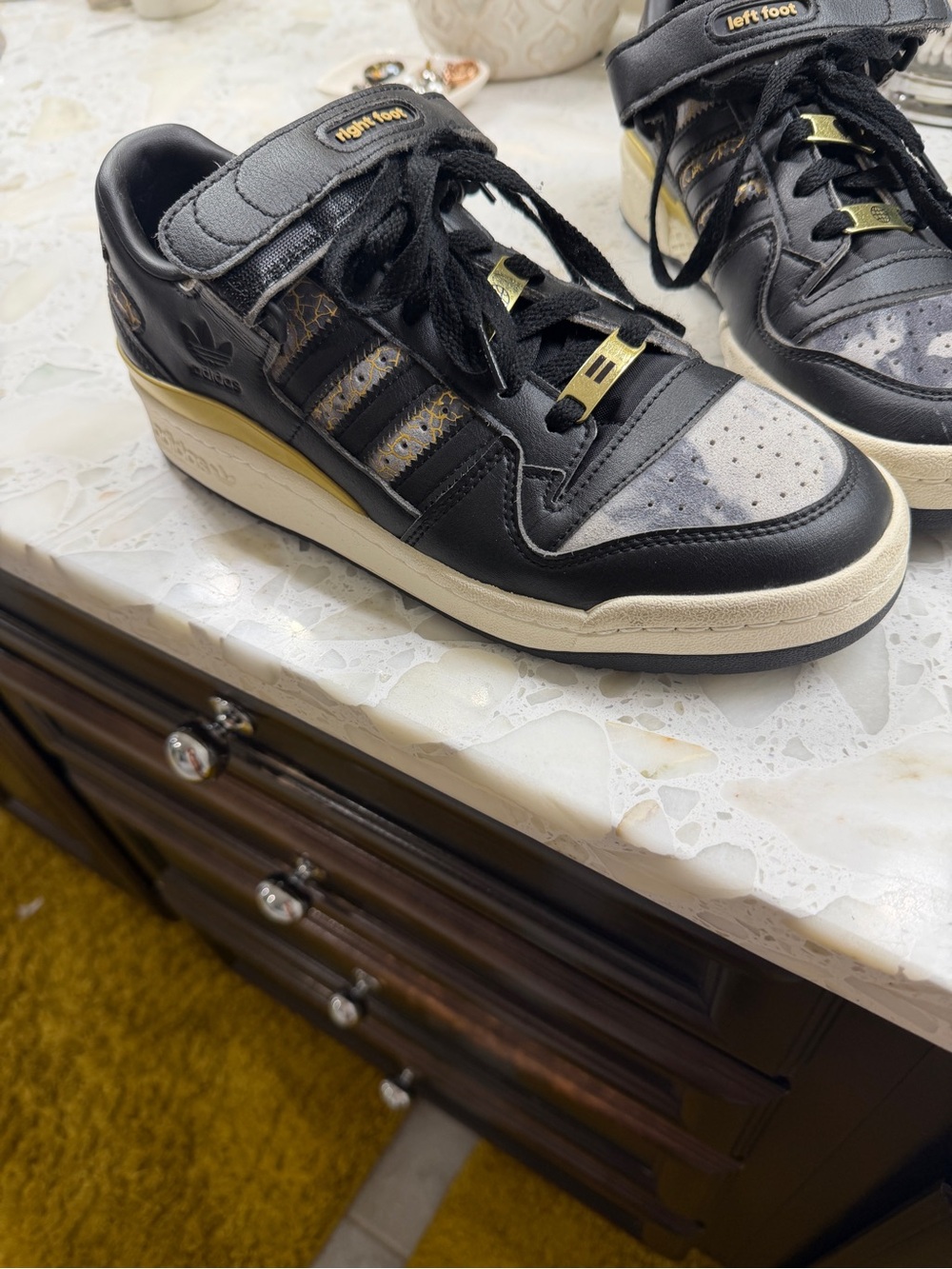 Candace Parker adidas Black and Gold Low-Top Sneakers